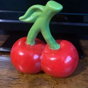 *5/$25* Ceramic Cherry Coin Bank-NWT